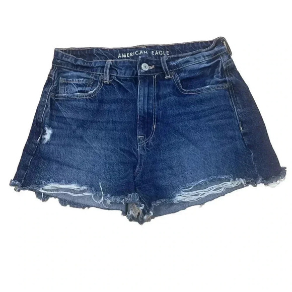 American Eagle TOMGIRL Denim Short Women’s Size 4 Raw Hem Distressed - Picture 1 of 13